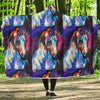 Horse Portrait Pattern Print Hooded Blanket-grizzshop