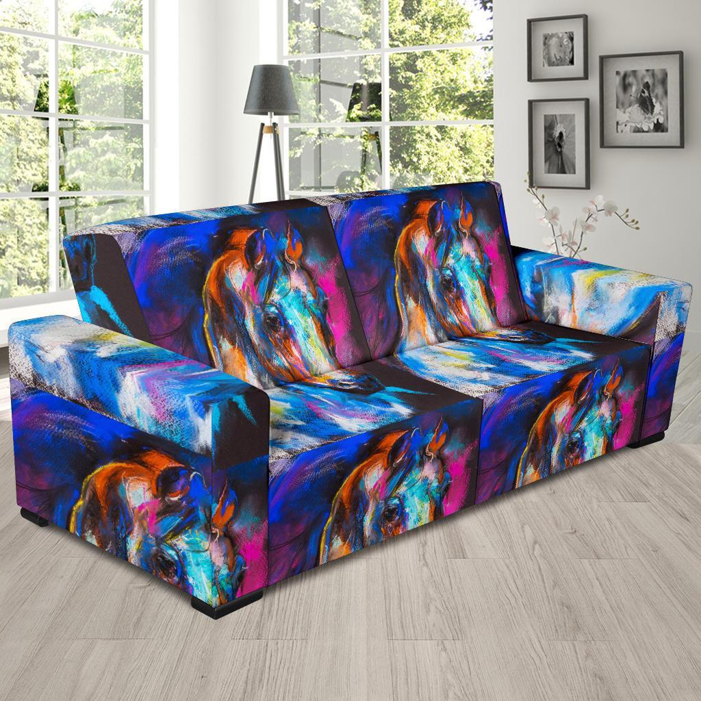 Horse Portrait Pattern Print Sofa Covers-grizzshop