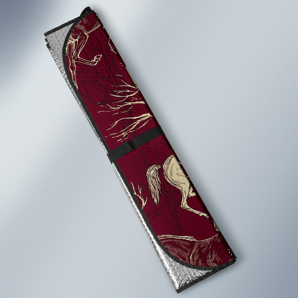Horse Print Pattern Car Sun Shade-grizzshop