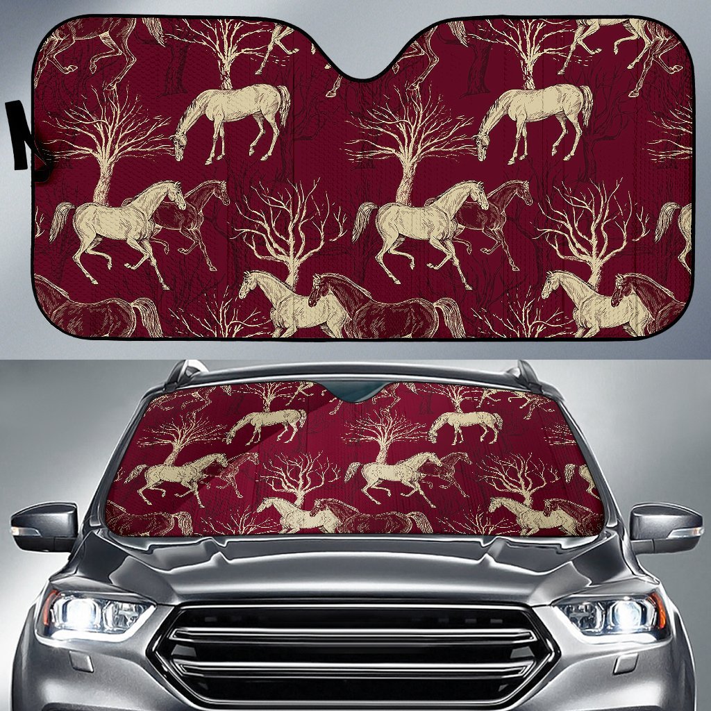 Horse Print Pattern Car Sun Shade-grizzshop