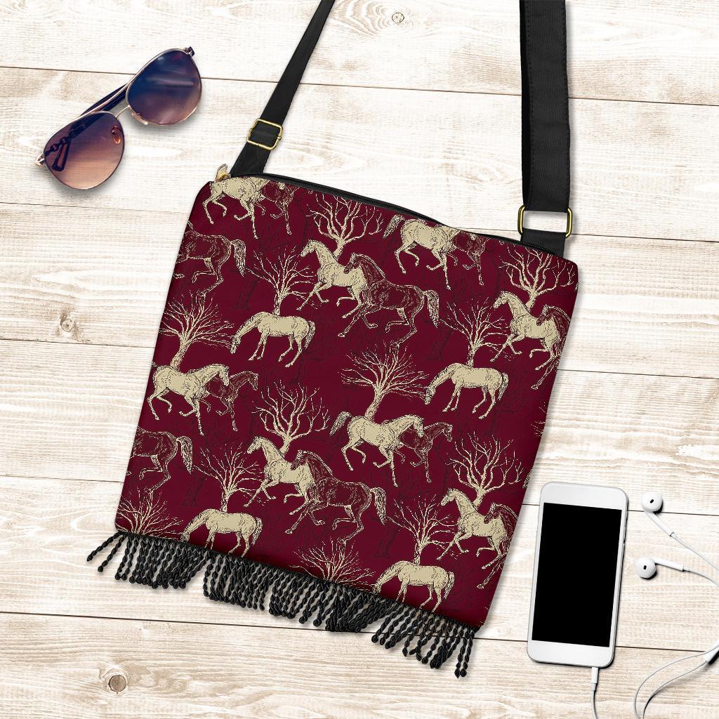 Horse Print Pattern Crossbody Bags-grizzshop