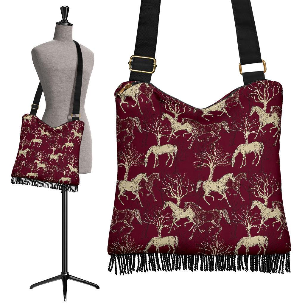 Horse Print Pattern Crossbody Bags-grizzshop