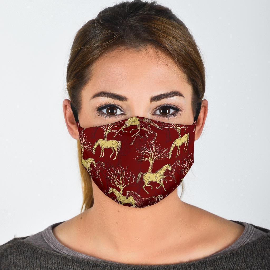 Horse Print Pattern Face Mask-grizzshop