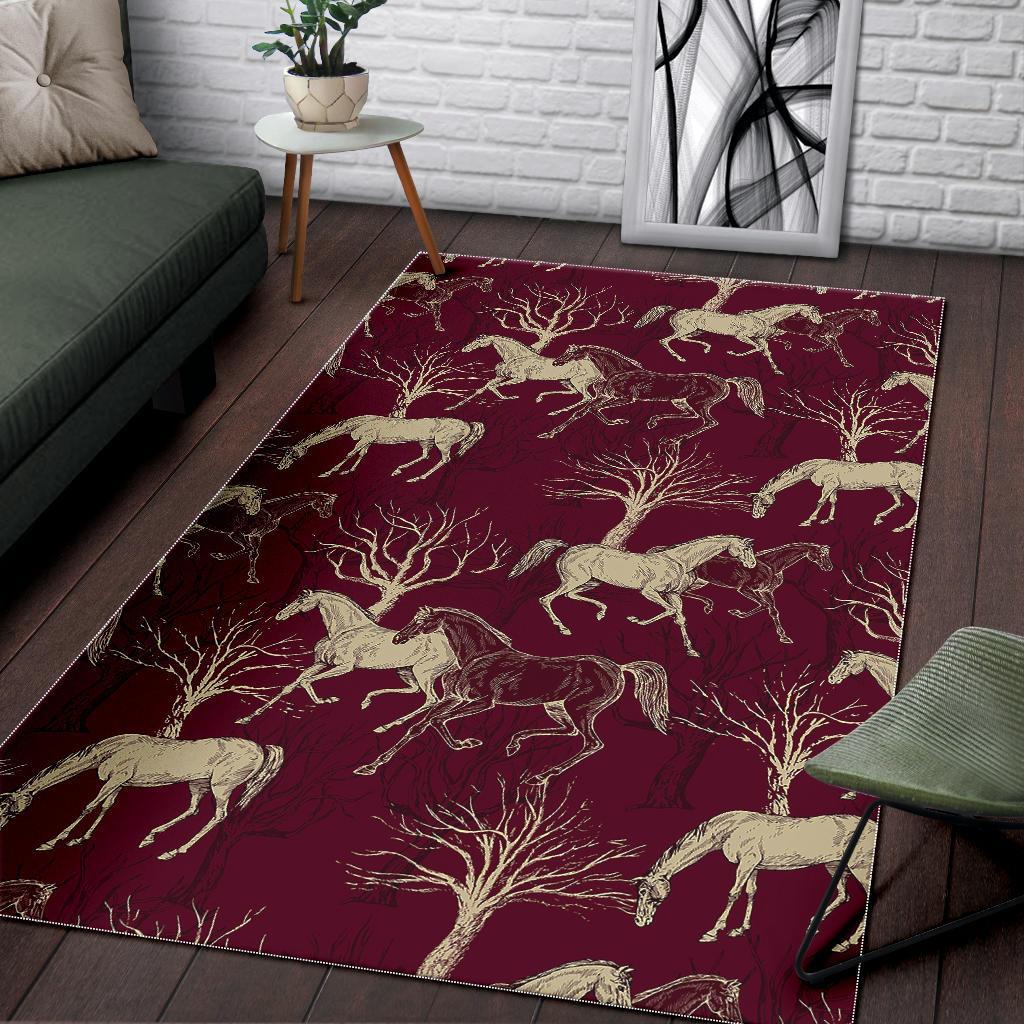 Horse Print Pattern Floor Mat-grizzshop