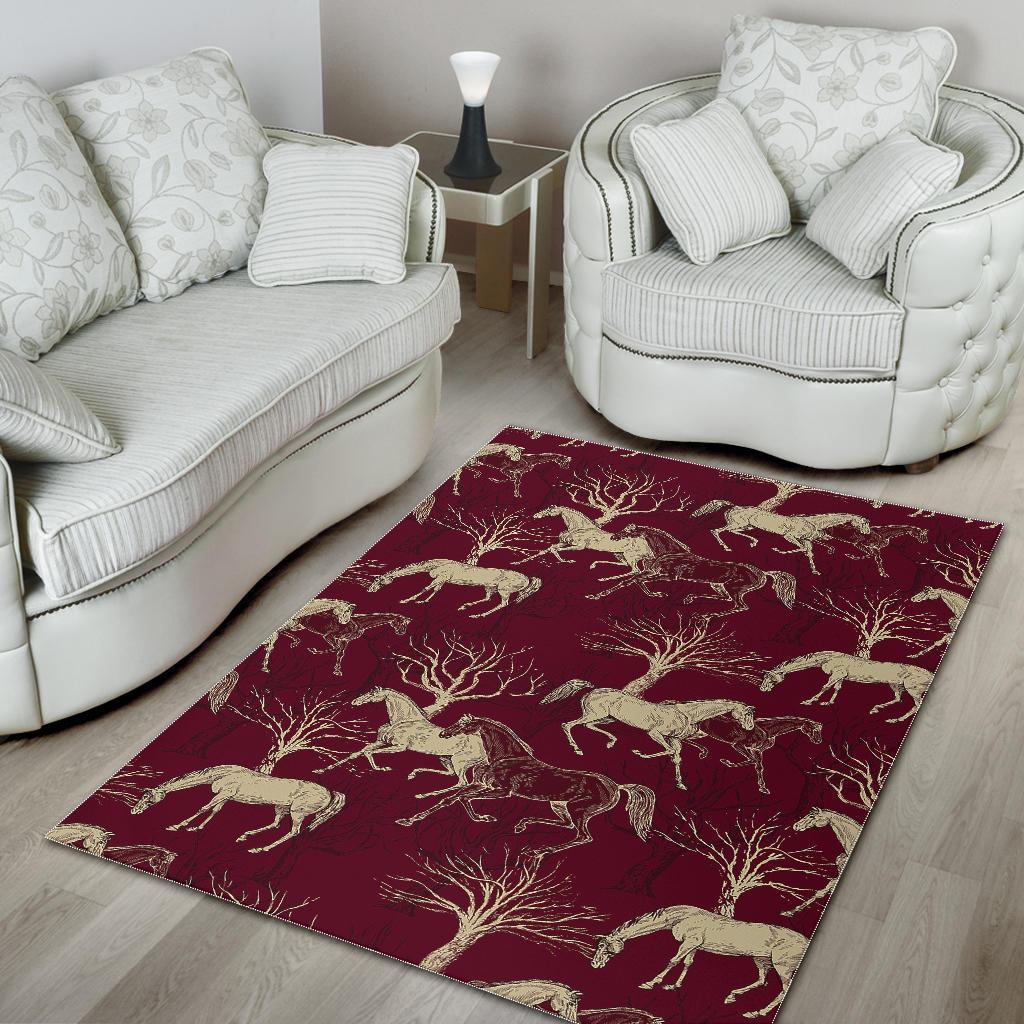 Horse Print Pattern Floor Mat-grizzshop