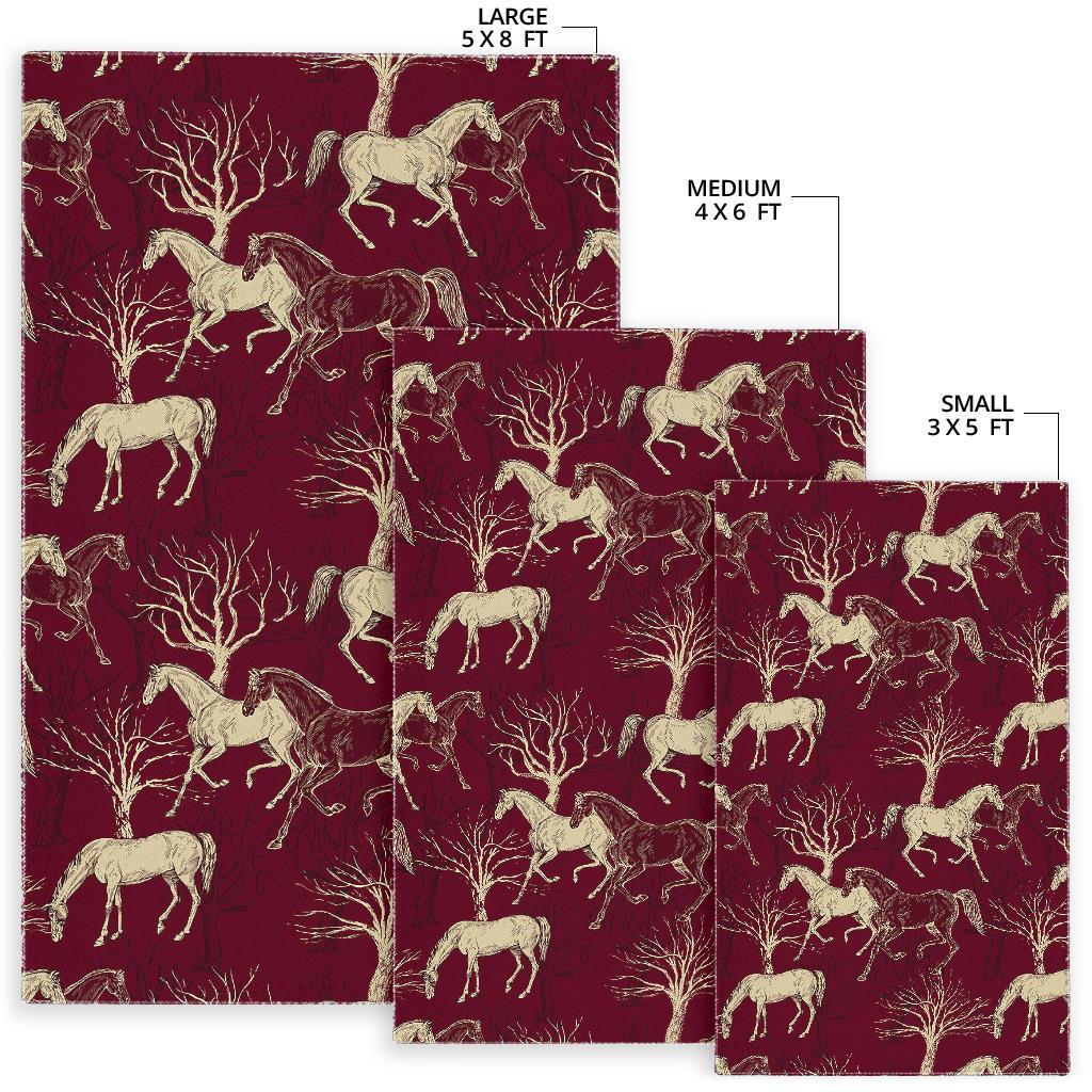 Horse Print Pattern Floor Mat-grizzshop