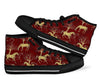 Horse Print Pattern Men Women's High Top Shoes-grizzshop