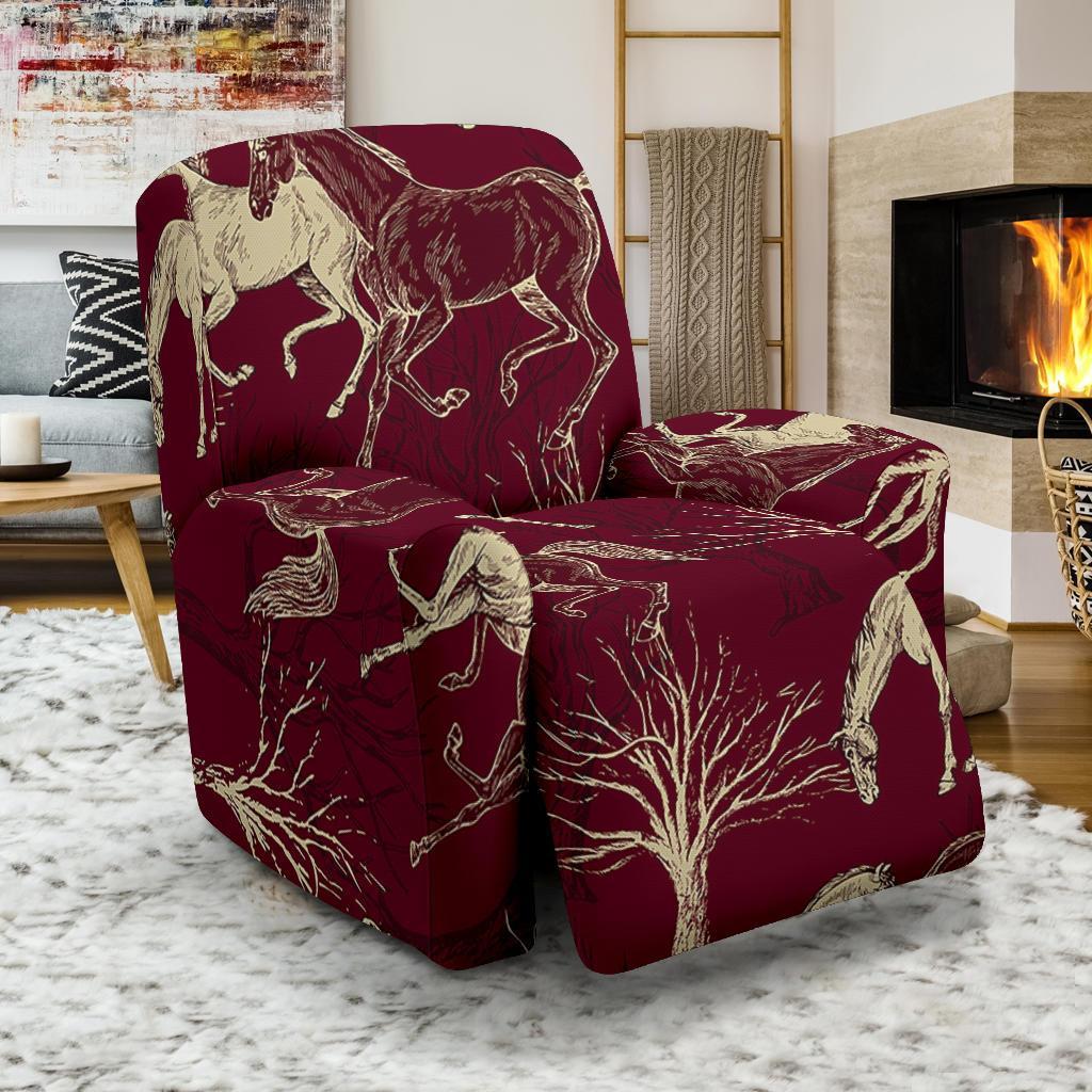 Horse Print Pattern Recliner Cover-grizzshop