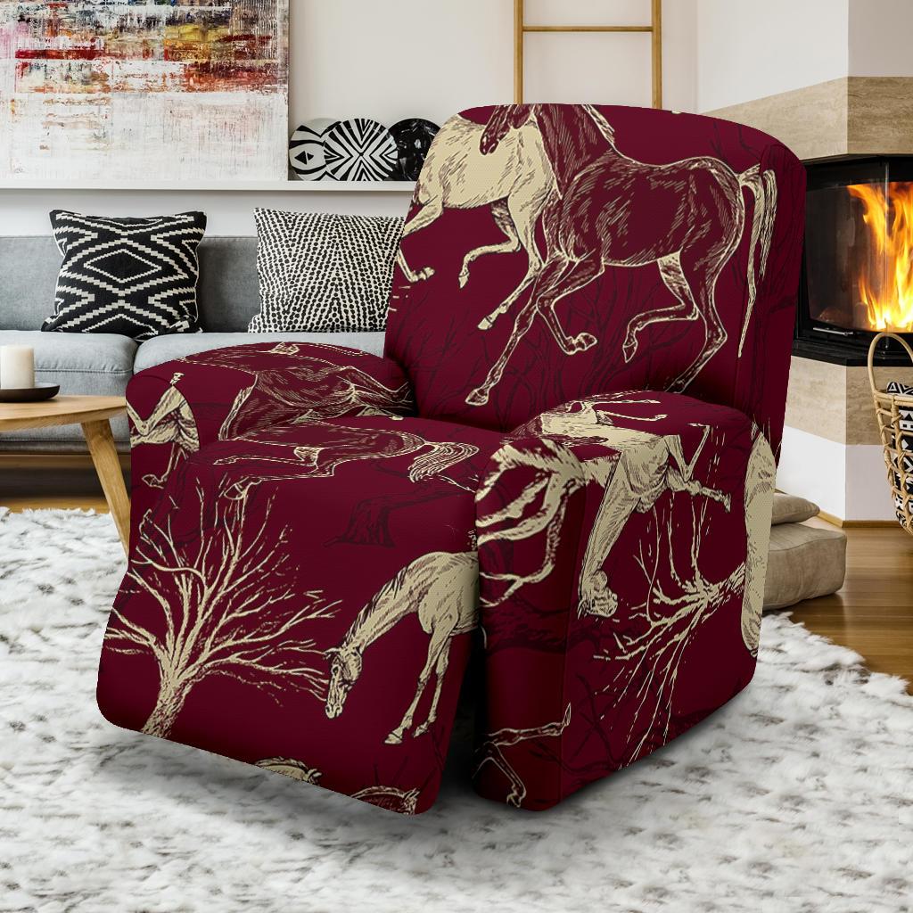 Horse Print Pattern Recliner Cover-grizzshop