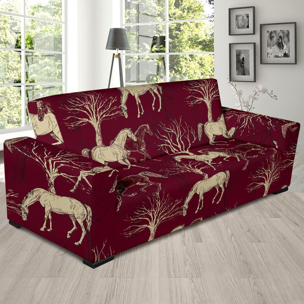 Horse Print Pattern Sofa Covers-grizzshop