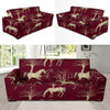 Horse Print Pattern Sofa Covers-grizzshop