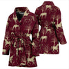 Horse Print Pattern Women Long Robe-grizzshop