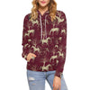 Horse Print Pattern Women Pullover Hoodie-grizzshop