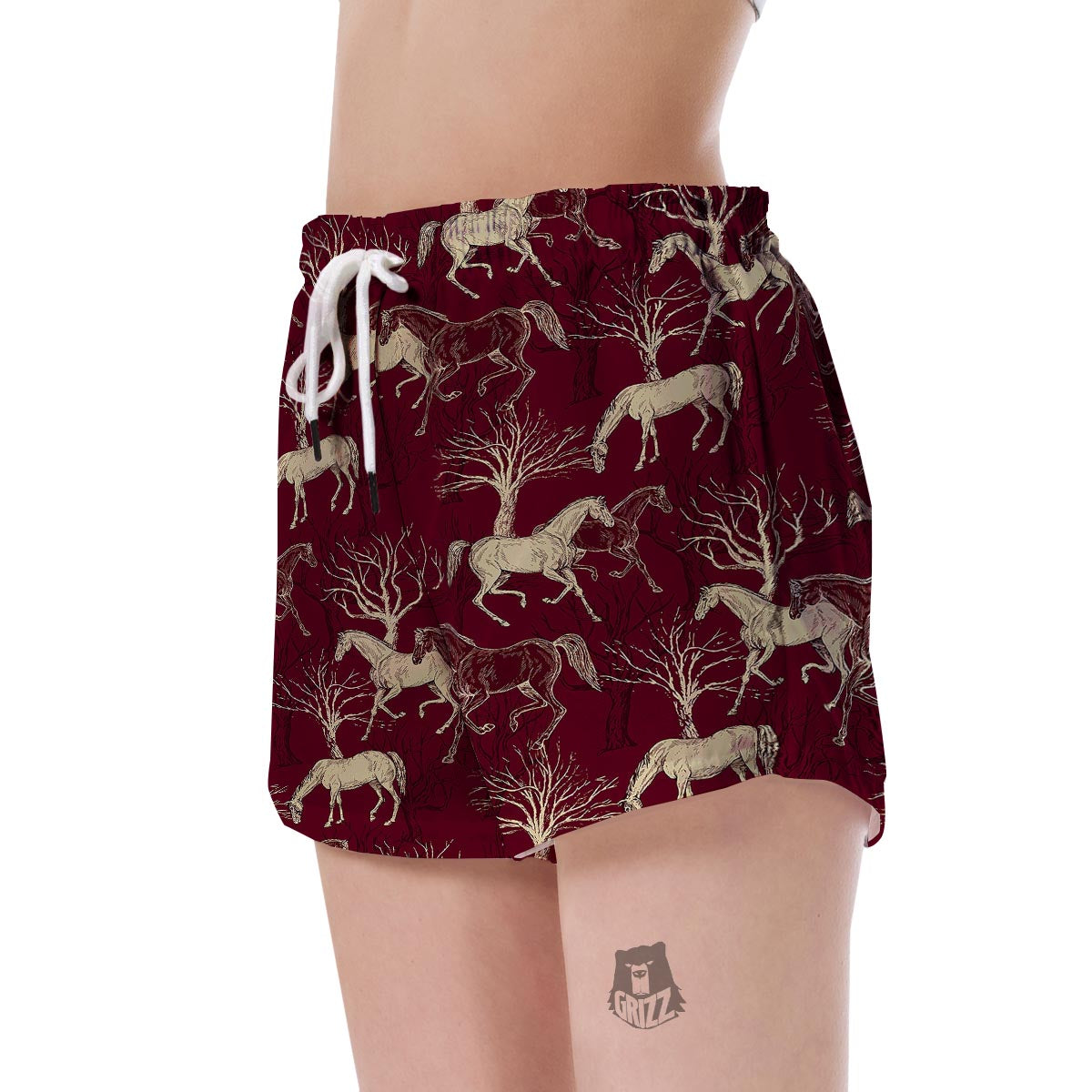 Horse Print Pattern Women's Shorts-grizzshop