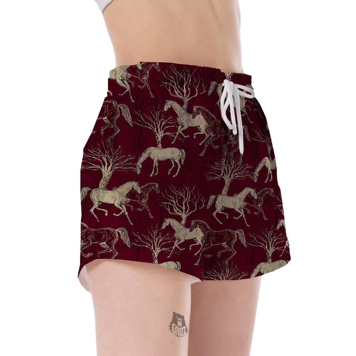 Horse Print Pattern Women's Shorts-grizzshop