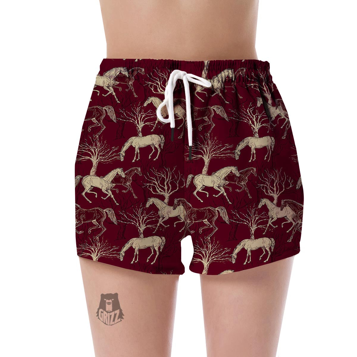 Horse Print Pattern Women's Shorts-grizzshop