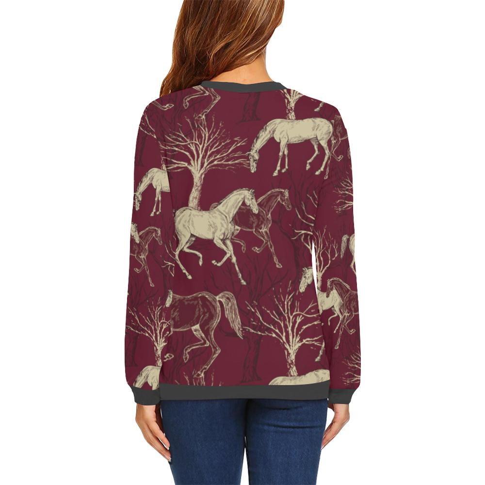 Horse Print Pattern Women's Sweatshirt-grizzshop