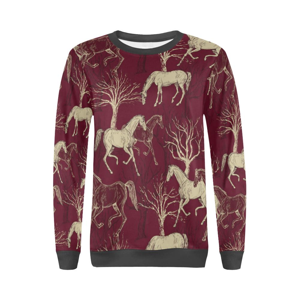 Horse Print Pattern Women's Sweatshirt-grizzshop