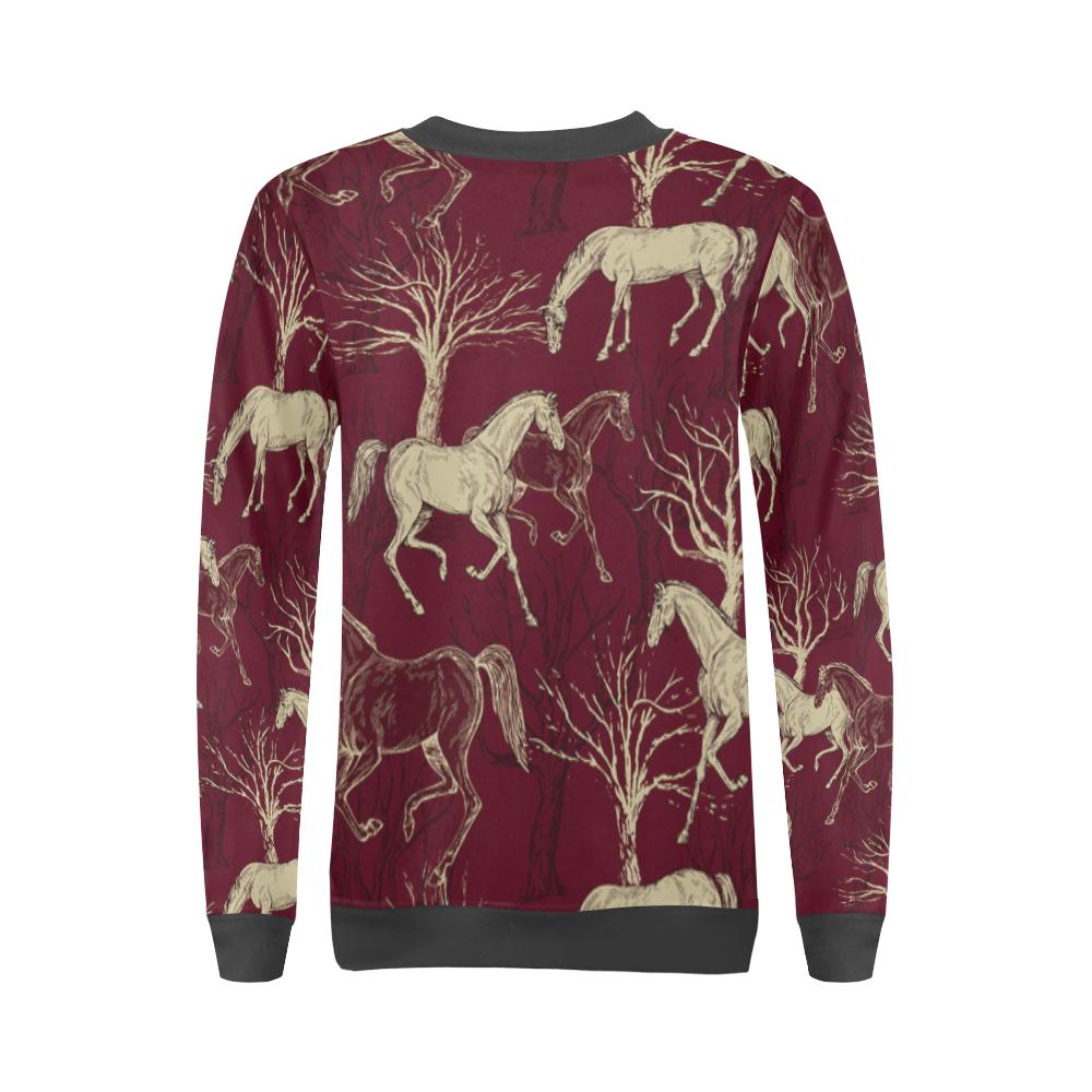 Horse Print Pattern Women's Sweatshirt-grizzshop