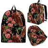 Horse Rose Pattern Print Backpack-grizzshop