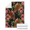 Horse Rose Pattern Print Blanket-grizzshop