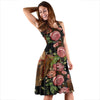 Horse Rose Pattern Print Dress-grizzshop