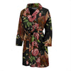 Horse Rose Pattern Print Men Long Robe-grizzshop