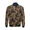 Horse Rose Pattern Print Men's Bomber Jacket-grizzshop