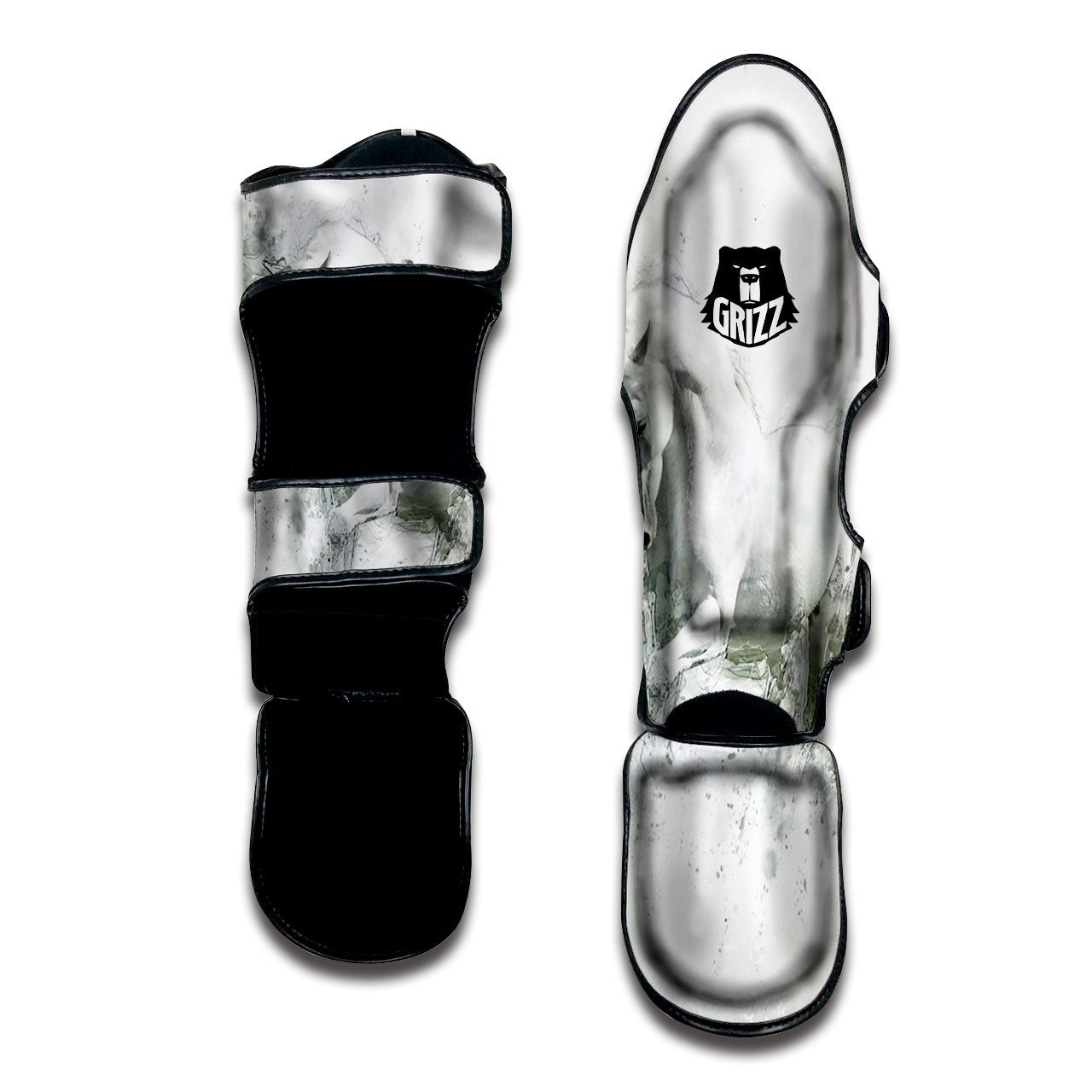 Horse White Stallion Print Muay Thai Shin Guards-grizzshop