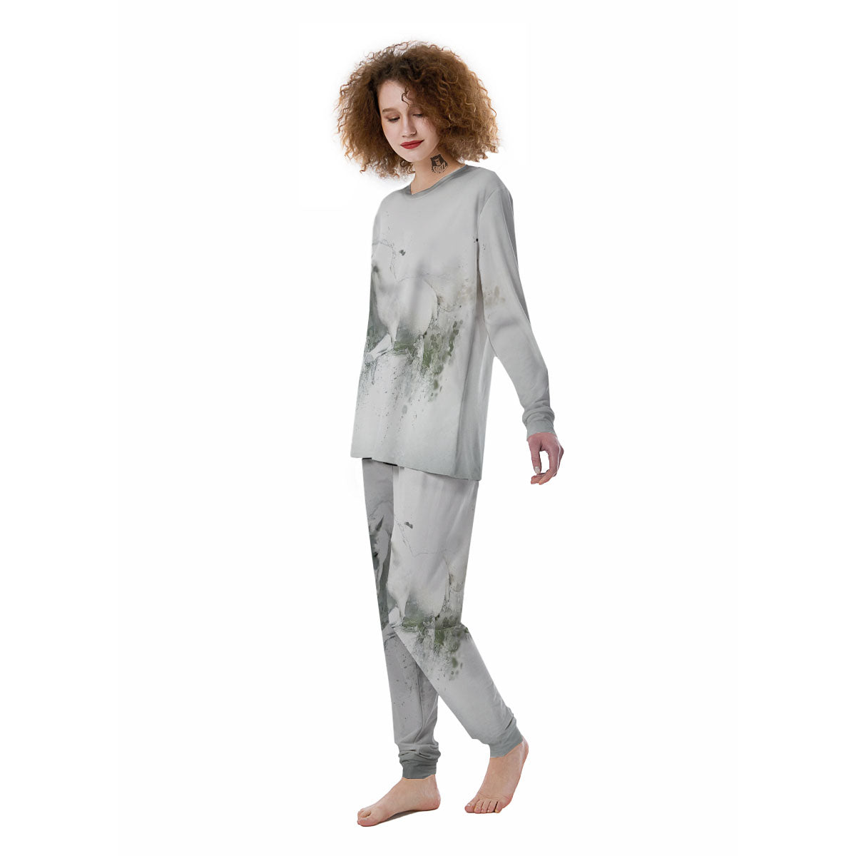 Horse White Stallion Print Women's Pajamas-grizzshop