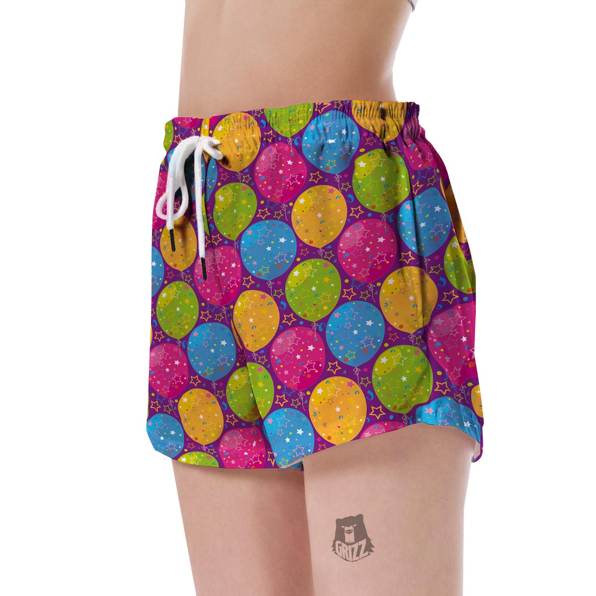Hot Air Balloon Colorful Pattern Print Women's Shorts-grizzshop