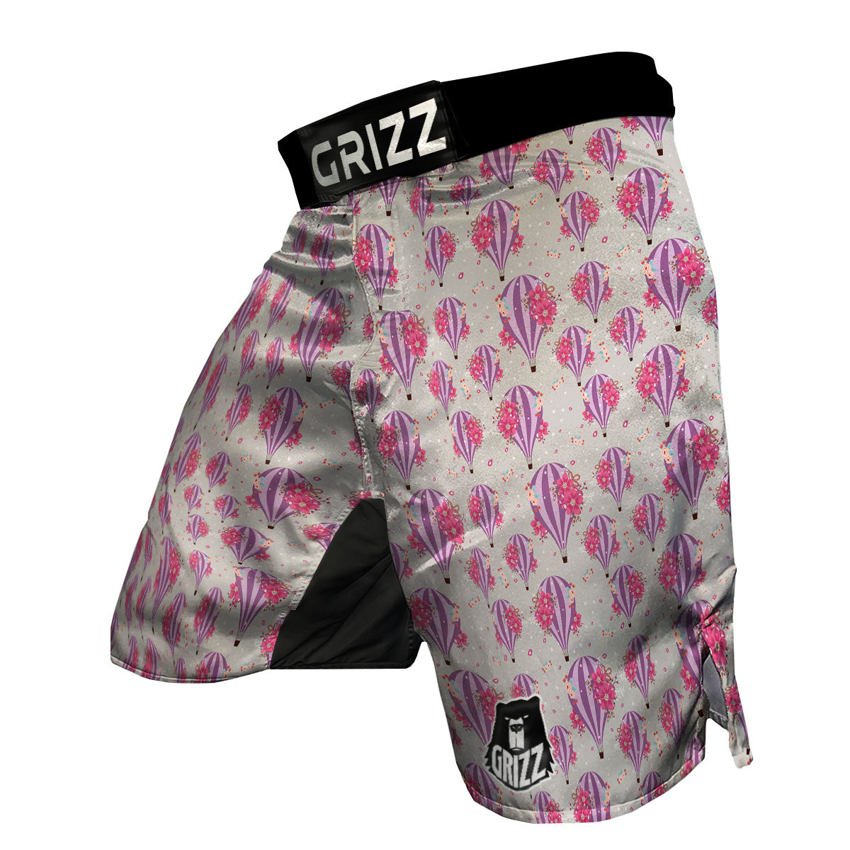 Hot Air Balloon Floral Print Pattern MMA Shorts-grizzshop