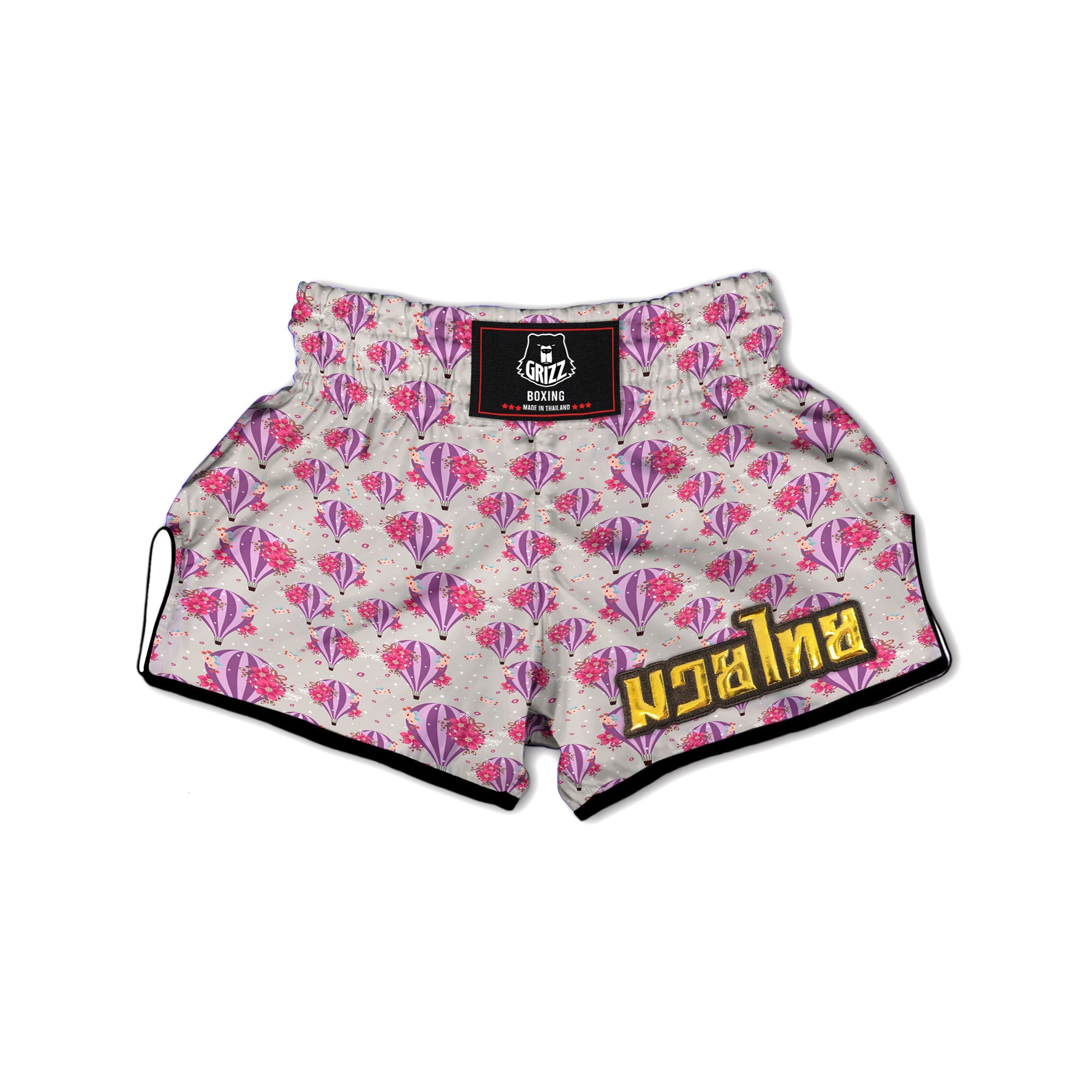 Hot Air Balloon Floral Print Pattern Muay Thai Boxing Shorts-grizzshop