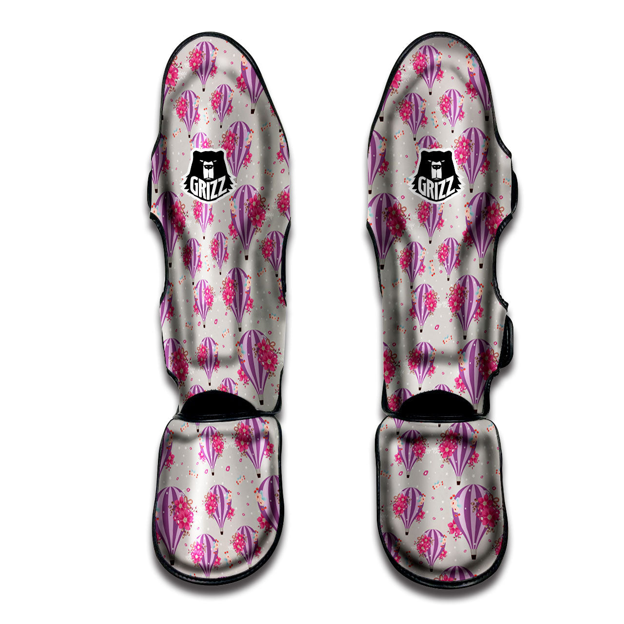 Hot Air Balloon Floral Print Pattern Muay Thai Shin Guards-grizzshop
