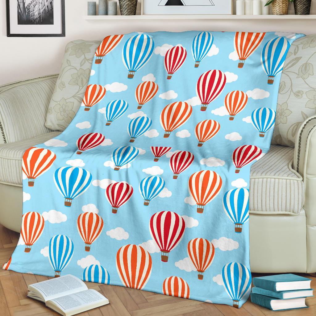 Hot Air Cloud Balloon Pattern Print Blanket-grizzshop