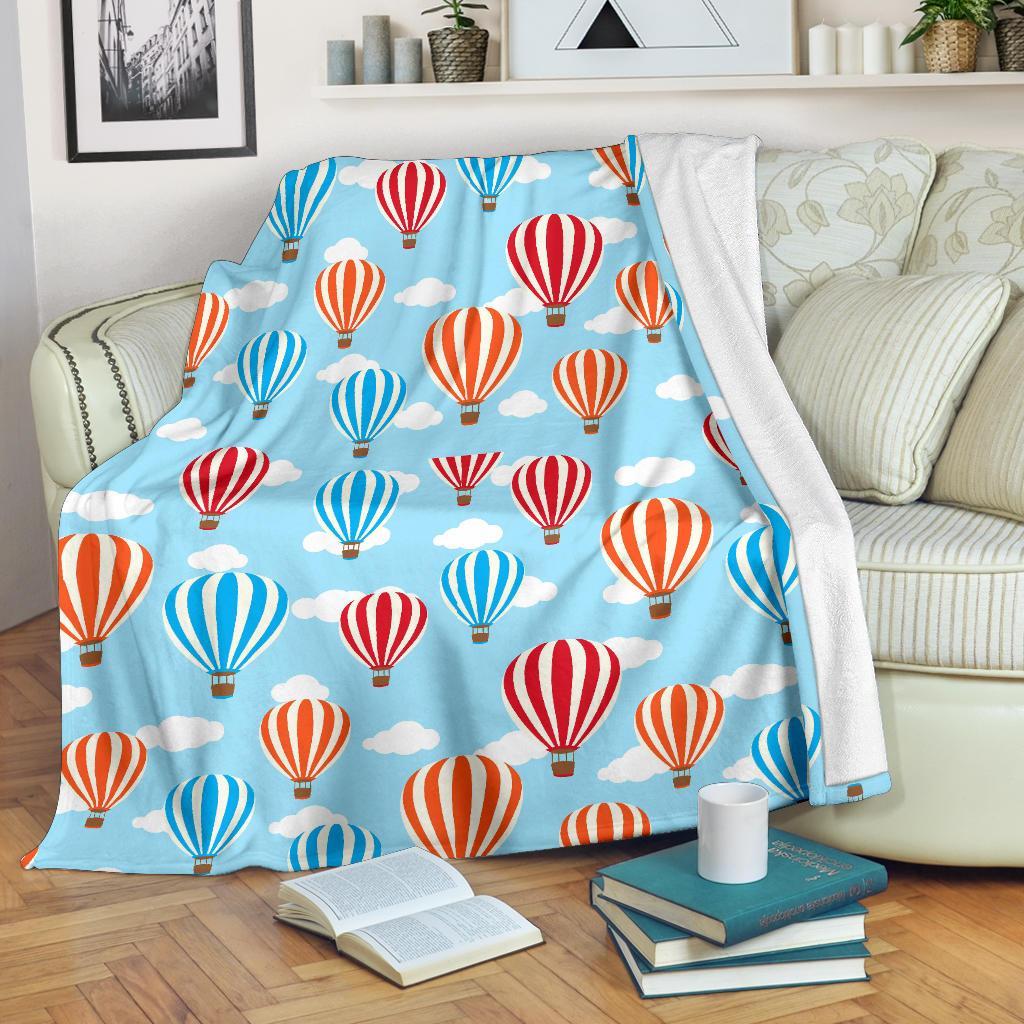 Hot Air Cloud Balloon Pattern Print Blanket-grizzshop