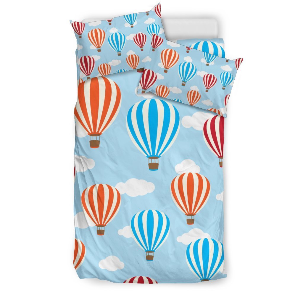 Hot Air Cloud Balloon Pattern Print Duvet Cover Bedding Set-grizzshop