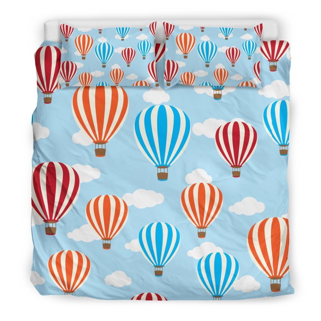 Hot Air Cloud Balloon Pattern Print Duvet Cover Bedding Set-grizzshop