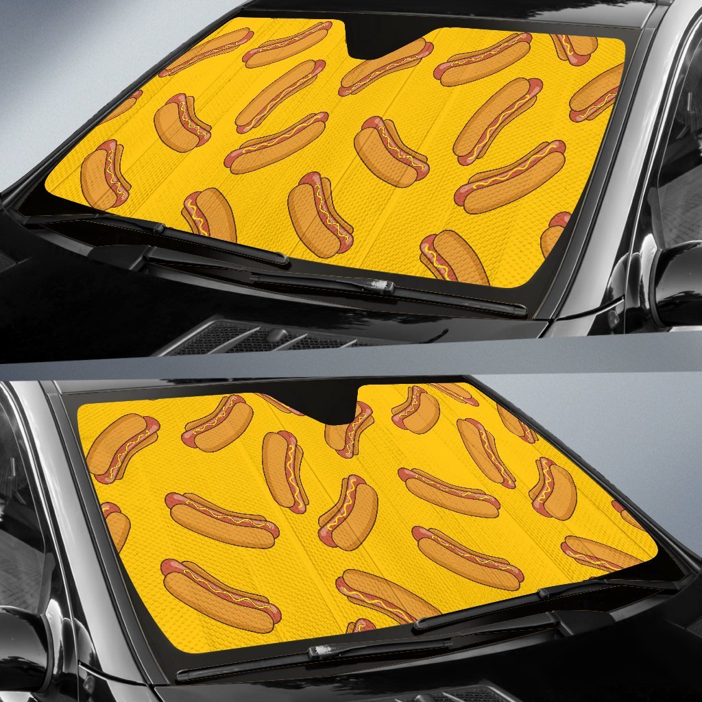 Hot Dog Pattern Print Car Sun Shade-grizzshop