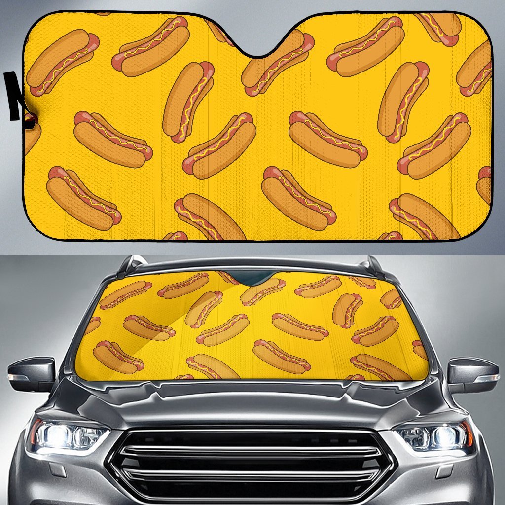 Hot Dog Pattern Print Car Sun Shade-grizzshop