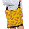 Hot Dog Pattern Print Crossbody Bags-grizzshop