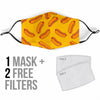 Hot Dog Pattern Print Face Mask-grizzshop