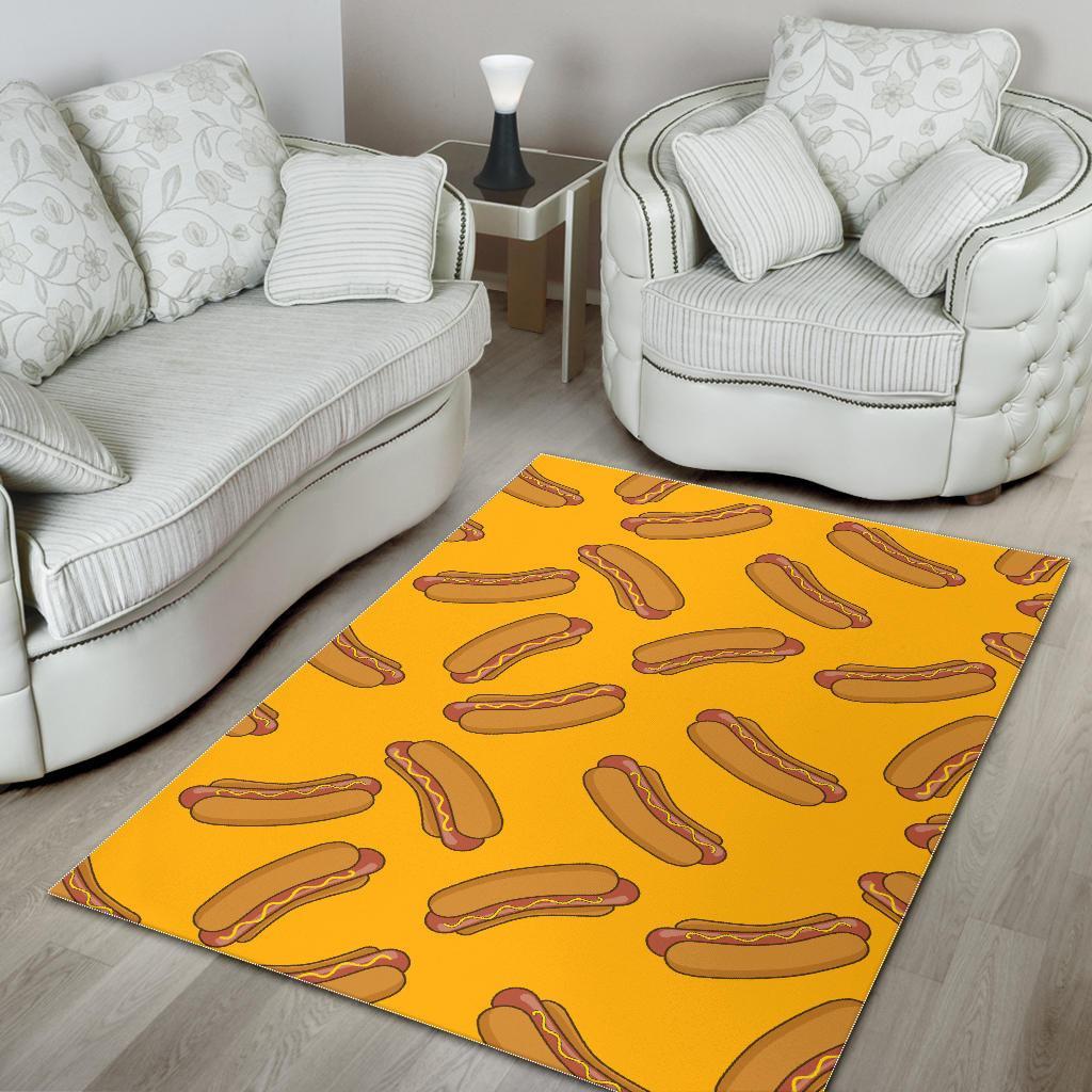 Hot Dog Pattern Print Floor Mat-grizzshop