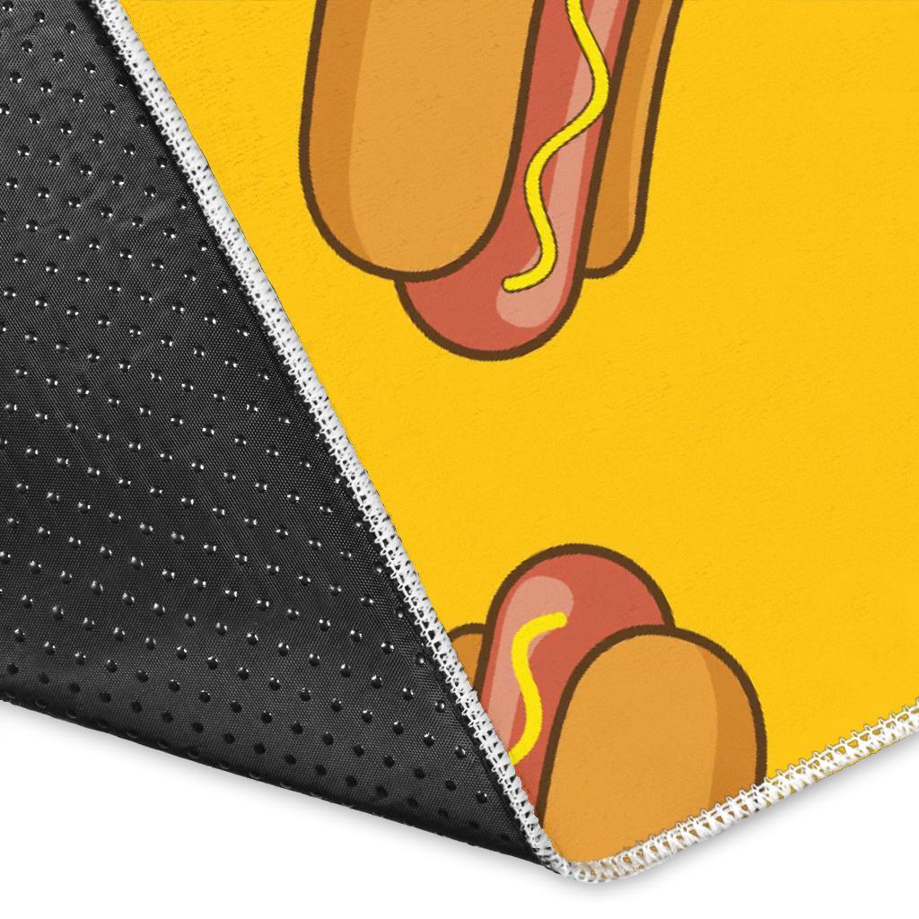 Hot Dog Pattern Print Floor Mat-grizzshop