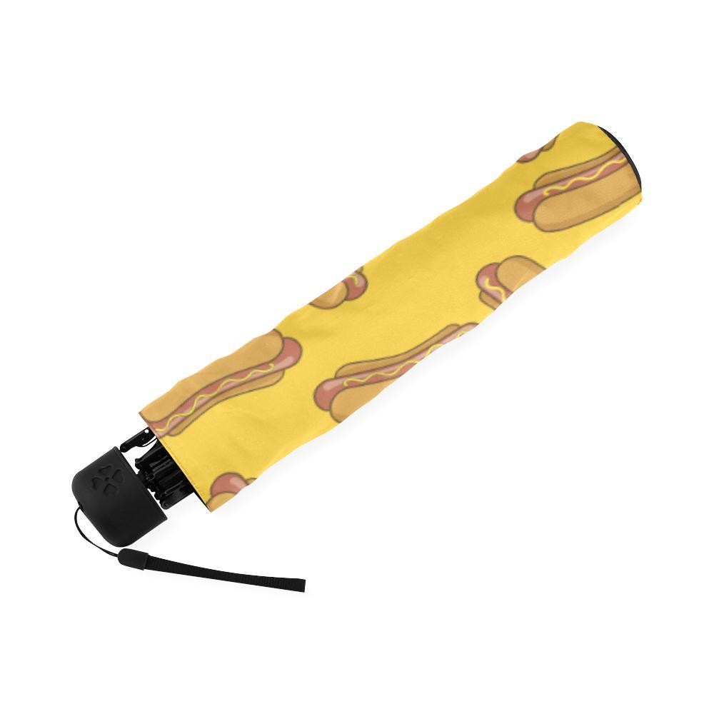 Hot Dog Pattern Print Foldable Umbrella-grizzshop