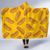Hot Dog Pattern Print Hooded Blanket-grizzshop