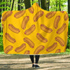 Hot Dog Pattern Print Hooded Blanket-grizzshop