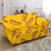 Hot Dog Pattern Print Loveseat Cover-grizzshop