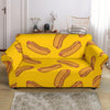 Hot Dog Pattern Print Loveseat Cover-grizzshop