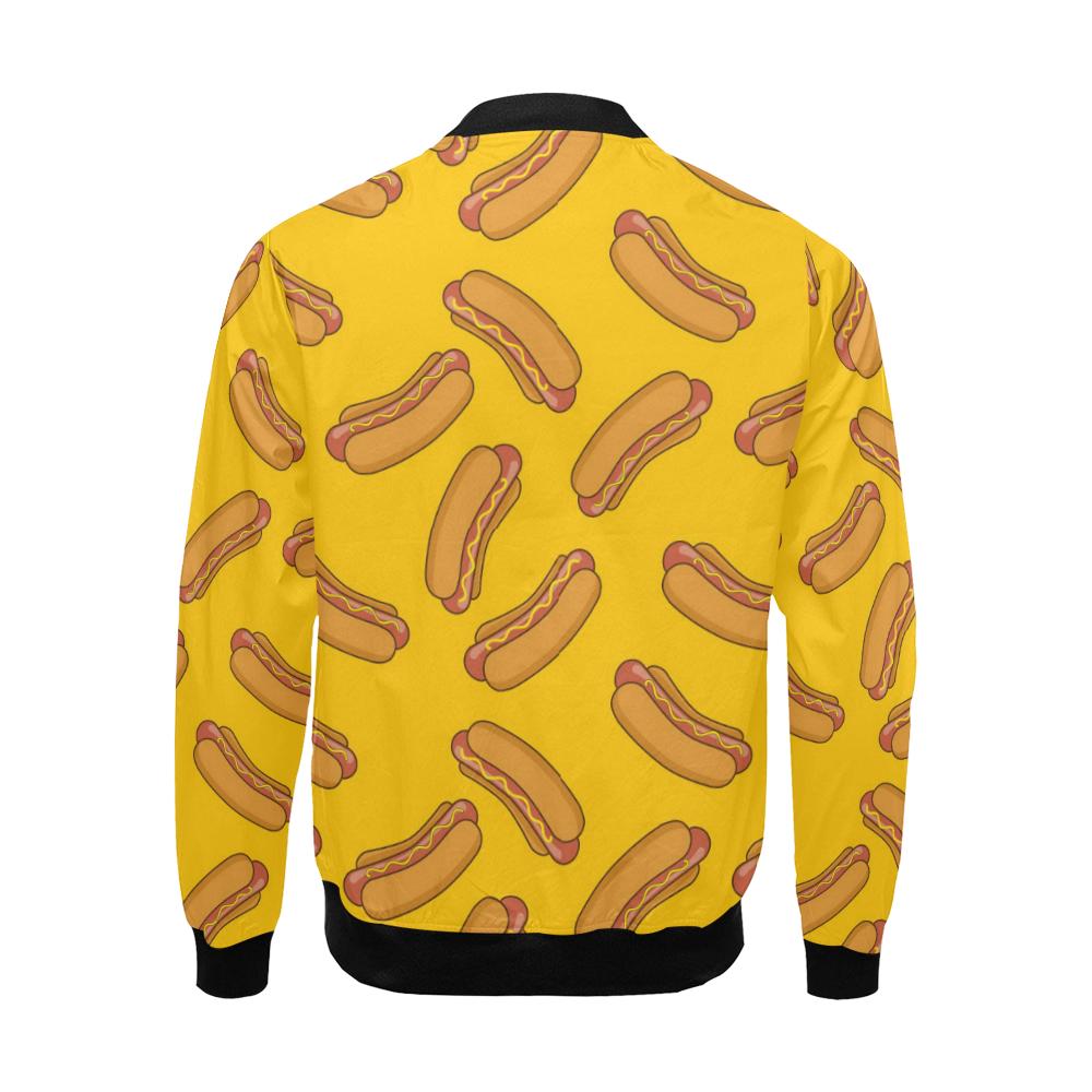 Hot Dog Pattern Print Men's Bomber Jacket-grizzshop